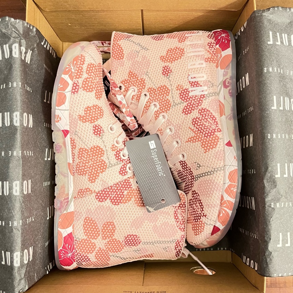 NoBull high top blush cherry blossom trainer shoes - Picture 3 of 8